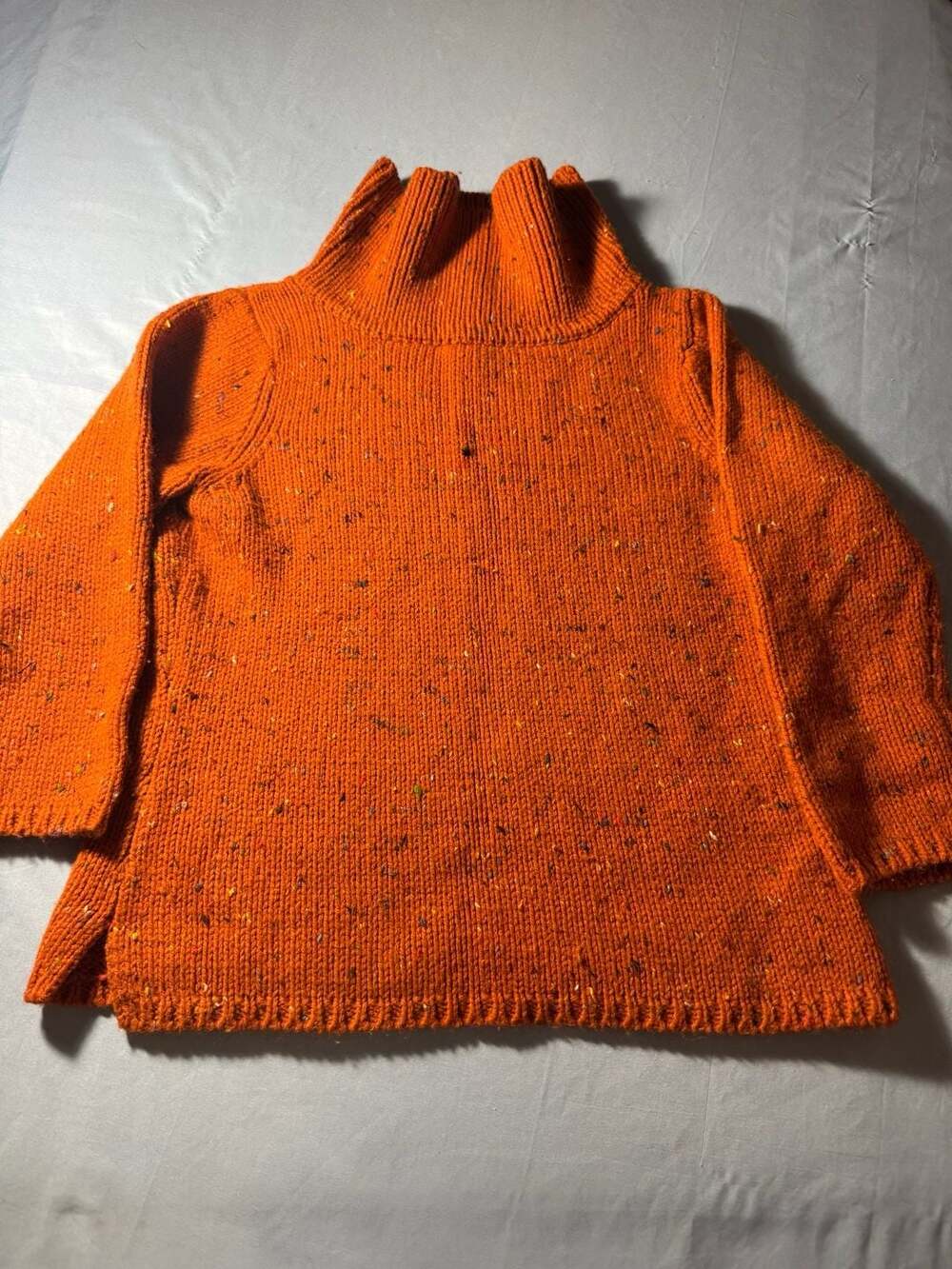 Rafaella Orange Tweed Wool Blend Roll Neck Sweater M